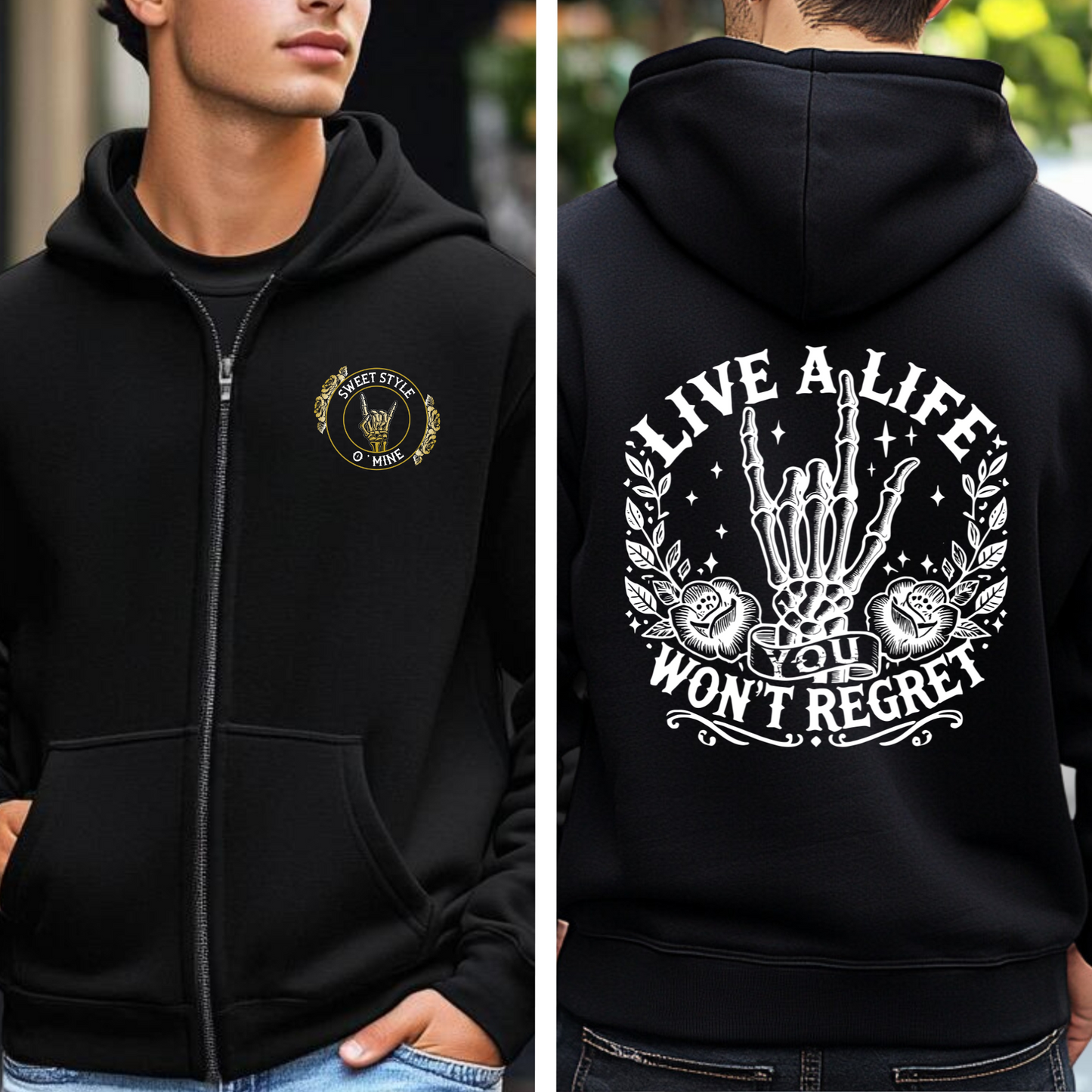 No Regrets Zip Hoodie