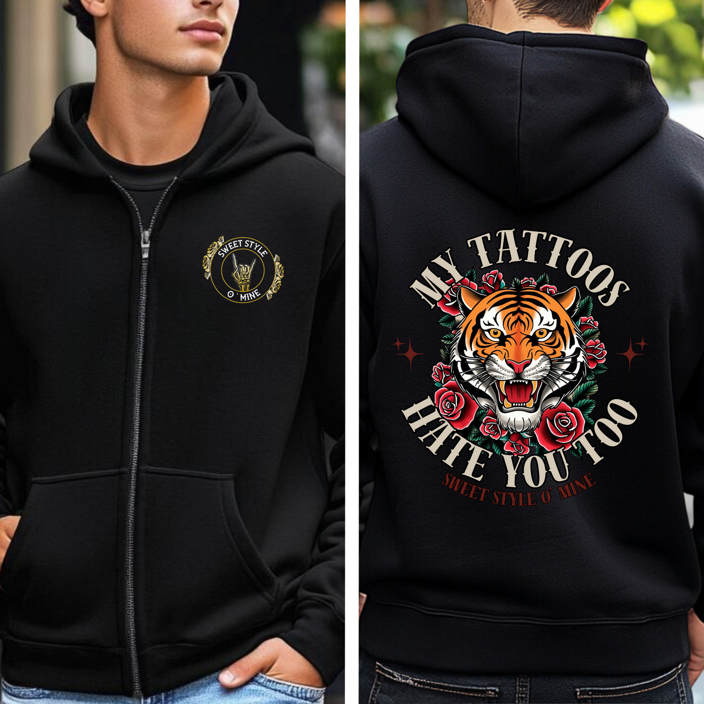 My Tattoos Hate You Too Zip Hoodie