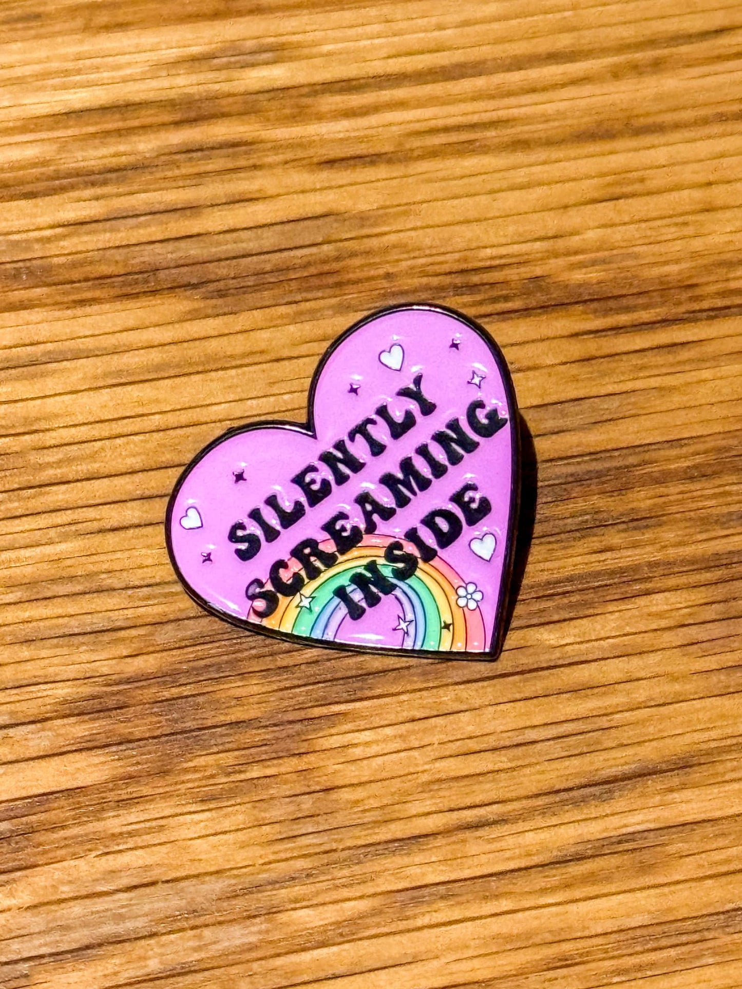 Silently Screaming Inside Pin Badge